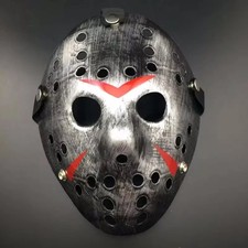 HORROR MOVIE MASK - Jason Voorhees Dark Hockey Halloween Mask Friday the 13th