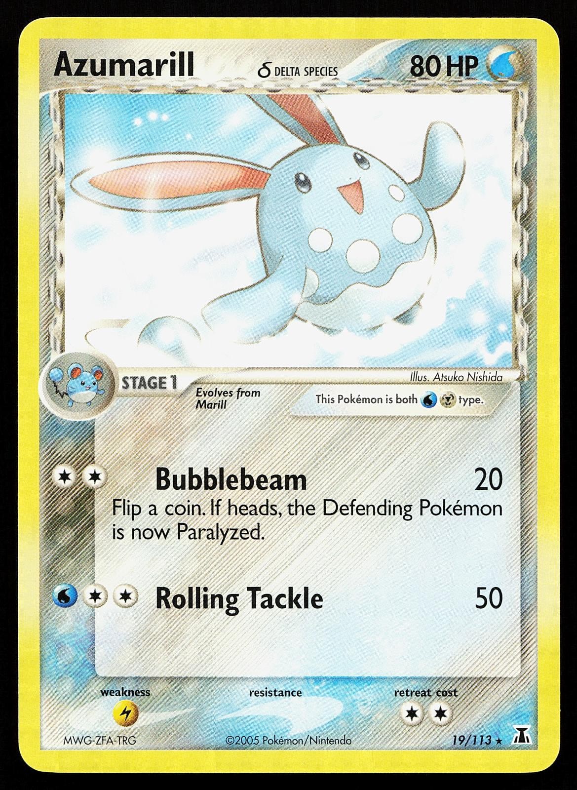 Azumarill 19/113 Regular Rare Delta Species Pokemon Card