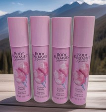 4 x Body Fantasies Cotton Candy Body Spray .5 oz On The Go Purse Travel Size