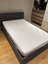 Small Double Ottoman Bed Grey