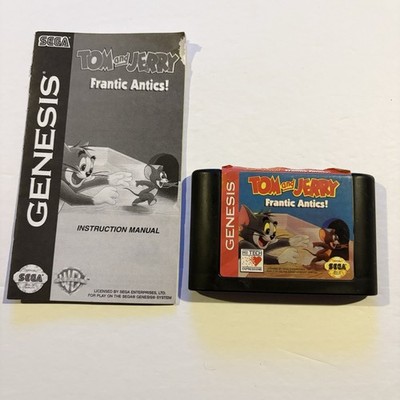 Tom and Jerry Frantic Antics Sega Genesis 1993 Game Cartridge And Manual Tested