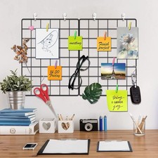 2 Pack Wire Wall Grid Panel,15.7 In x 11.8 In Wall Grid Photo Display Met...