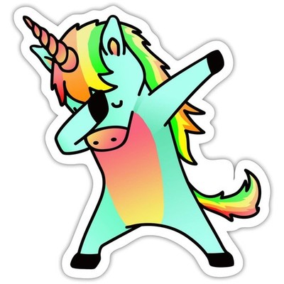 Dabbing Einhorn Dab Unicorn Witzig Aufkleber Sticker, max. 10 x 10 cm