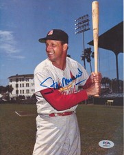 Stan Musial Signed Auto MLB Baseball 8x10 Photograph PSA/DNA COA BZO48