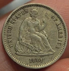 1861 Seated Liberty Half Dime XF