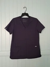 Figs Sz S Casma Scrub Top Technical Collection Dark Purple Eggplant FW1100