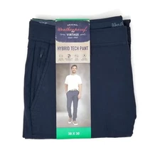 Weatherproof Vintage Brand Men’s Hybrid Tech Pants, Blue, Regular Taper, 38x30