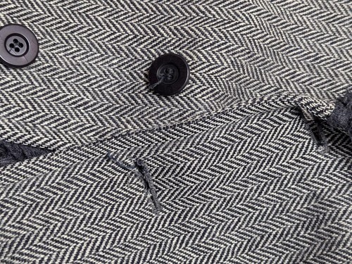 vintage TWEED donegal wool 44 herringbone OVERCOAT charcoal gray ZERO KING - Picture 8 of 9