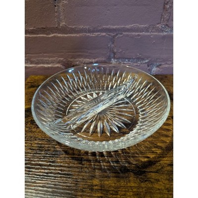 Princess House Heritage Crystal Divided Relish Dish Starburst Clear Glass 7.5in