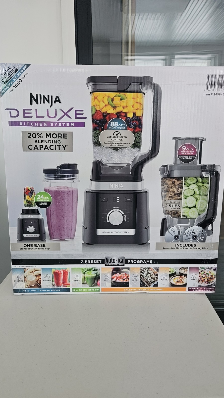 Ninja CO905KS Deluxe Blender & Kitchen System with Pitcher, Processor & Auto-iQ