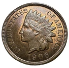 1906 Indian Head Cent CHBU Brown 4 Diamonds 801