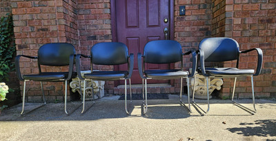VINTAGE ARMCHAIRS BY GIANCARIO PIRETTI CHAIRS MID CENTRY MODERN DESIGNER BLACK