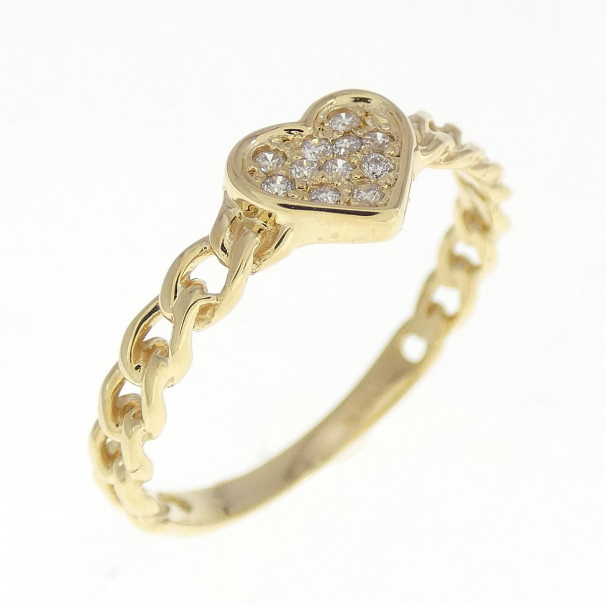 Authentic K18YG Heart Diamond Ring 0.06CT #260-006-805-7824 Authentic K18YG Heart Diamond Ring 0.06CT #260-006-805-7824