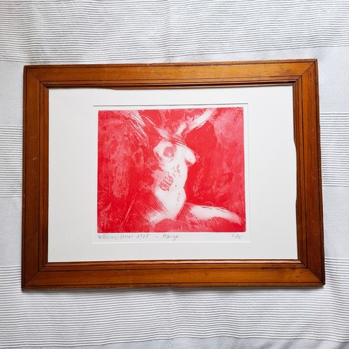 Willibrord Haas Radierung Akt „Marga" (1968) frz. Rahmen mit Glas + PPT Erotik - Bild 1 von 8