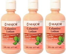 Major Calamine Lotion for Poison Ivy, Sumac, etc 6oz ( 3 pack ) __