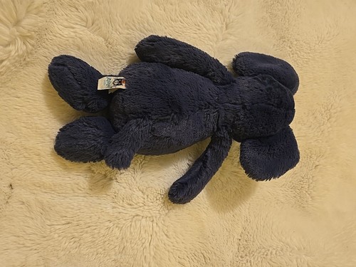 Jellycat London Bashful Elephant 12" Lovey Plush Stuffed Animal Soft Navy Blue - Picture 5 of 6