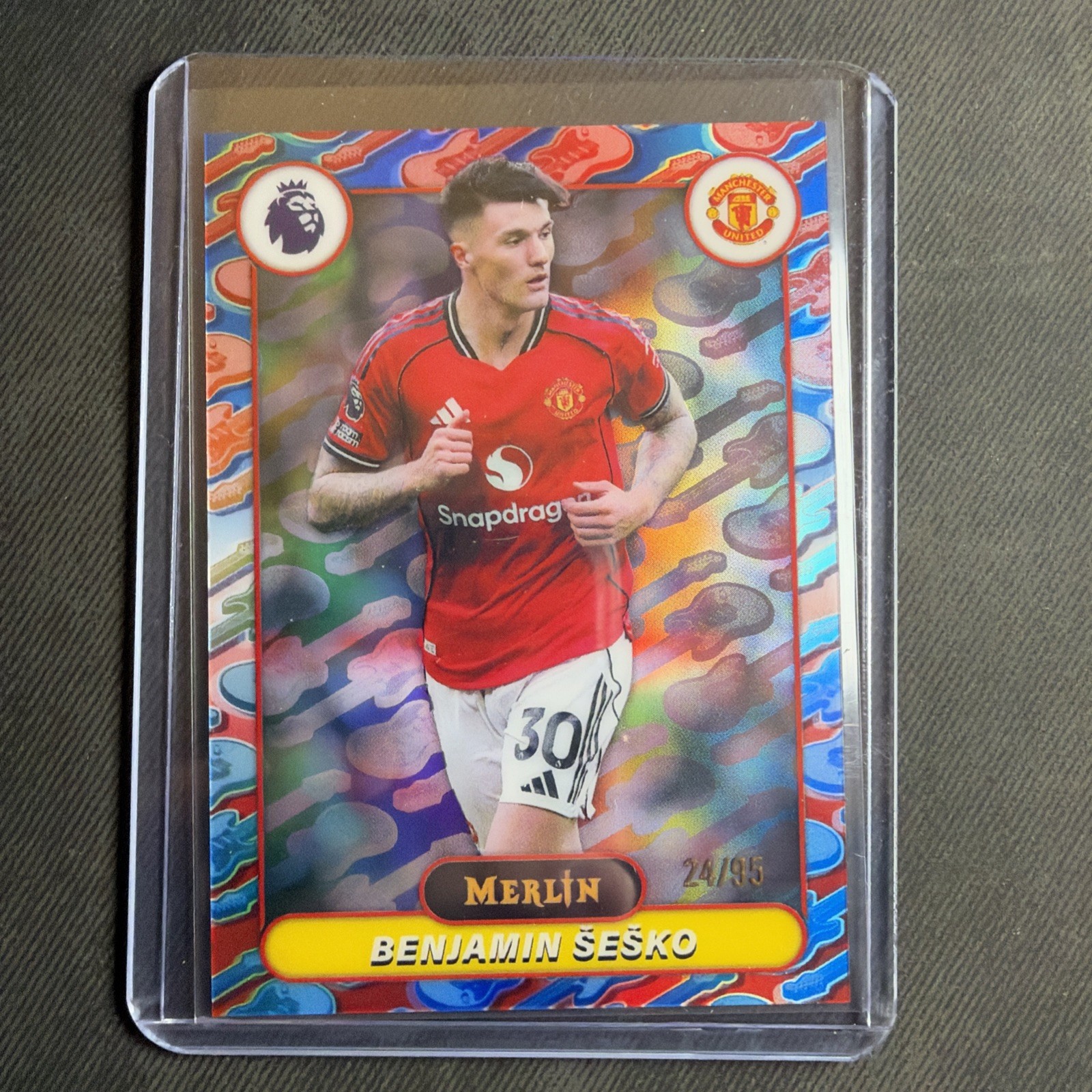 2025-26 Topps Merlin Premier Benjamin Sesko #135 Battle of Britpop Refractor /95