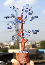 75+ lapis Lazuli Gemstones SIlver Branches Bonsai Decor Tree GW JW