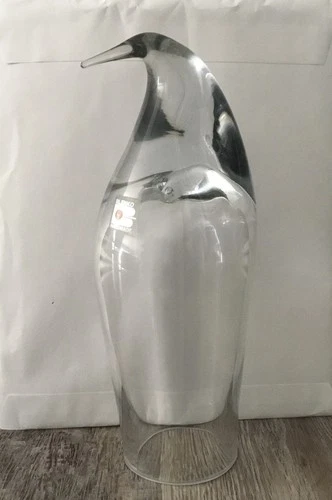 Blenko Handmade Glass Penguin in Crystal Don Shepherd Design