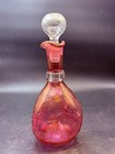 Vintage MCM Rainbow Glass or Blenko Pink Crackle Glaze Decanter & Stopper — photo 4