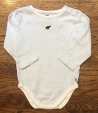 Janie  Jack Signature Layette Vintage Elephant LS Blue Stripe Bodysuit Top 6-12