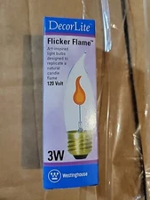 Westinghouse DecorLite 3CA10 Flicker Flame Bulb -120 Volt, 3 Watt, item # 03657