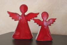 Stehender Engel aus Keramik, rot/weiß, in Groß o. Klein erhältlich, Engel Advent