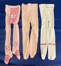 Woolen Tights - age 12/18 months - 3 x Pairs -  Barbie/Cats/Pink  (C)