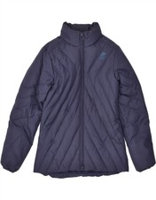 K-way Womens Padded Jacket Uk 10 Small Navy Blue Ab01