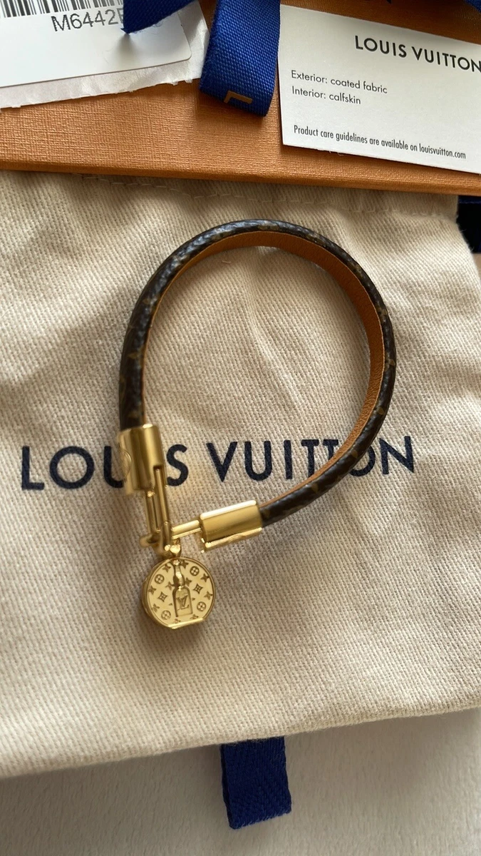 Louis Vuitton - Authenticated Nanogram Bracelet - Leather Brown for Women, Very Good Condition