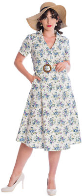 Banned ''WILD FLOWER'' Vintage RETRO Floral FIT & FLARE Retro SWING DRESS Dress