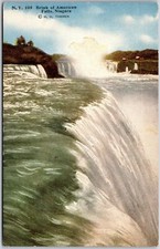 Brink American Falls Niagara Majestic Body of Water Transparent Color Postcard