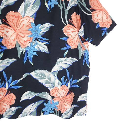 Caribbean 100$ Silk Tropical Hawaiian Button Up Shirt Men's 2XT Black Multicolor - Picture 9 of 14
