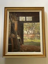 Antique Painting Wpa American Herbert Bohnert Regionalism Landscape Listed Old