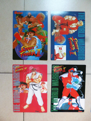90's Vintage ストリートファイター 2個セット キズサイズ 1992 Street Fighter II Vintage Big Card set THAI OLD TOY