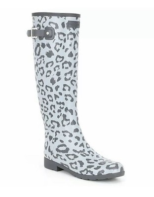 hunter leopard print rain boots