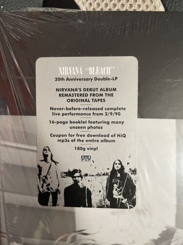 NEW LIMITED EDITION NIRVANA BLEACH 20TH ANNIVERSARY DELUXE DOUBLE BLACK VINYL LP - Picture 2 of 5