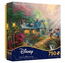 Ceaco Disney Thomas Kinkade: Mickey Minnie Sweetheart Bridge Puzzle 750pc