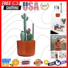 Cute  Functional 4-Piece Cacti Bottle Cleaning Brush Set for New Parents