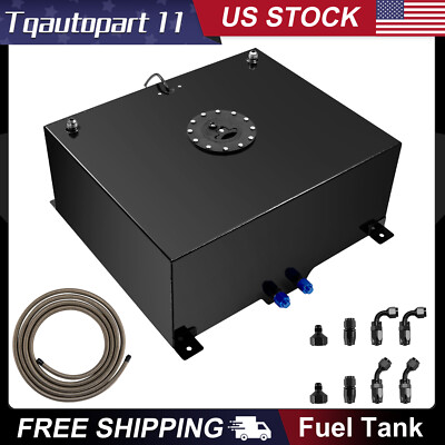 #ad 20 Gallon Black Aluminum Fuel Cell Gas TankCapLevel SenderFuel Line Kit $156.99