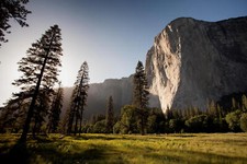 Landscape mountains forest nature trees grass clear sky Custom Gaming Mat Desk