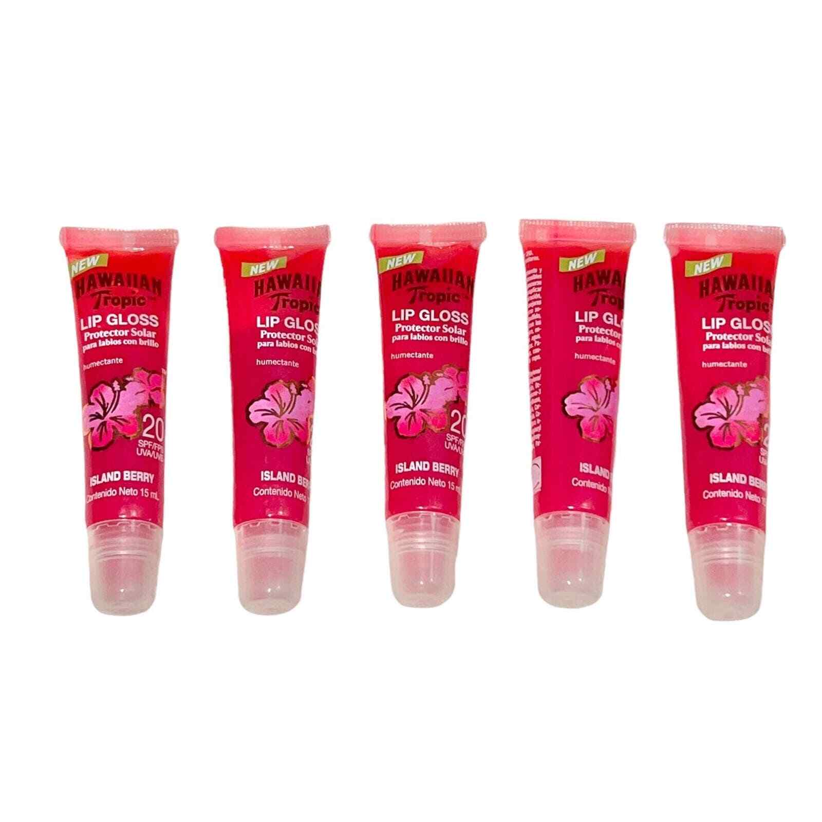 VTG Hawaiian Tropic Island Berry SPF 20 Sheer Pink Lip Gloss Bundle Lot
