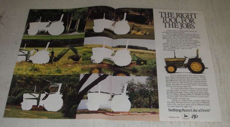 1986 John Deere 950 Tractor Ad - The Right Tool for The Jobs