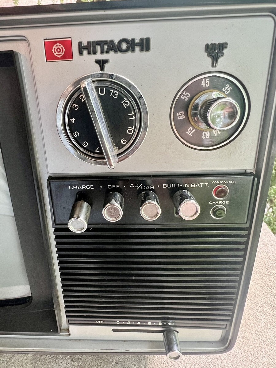 Fully Tested Vtg Hitachi B&W TV IU-54 Portable Battery or Fully Tested Vtg Hitachi B&W TV IU-54 Portable Battery or