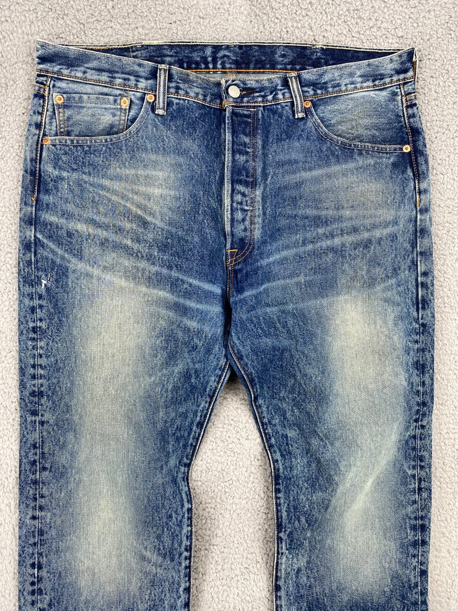 Vintage Levis 501 Jeans Size 38 x 32 Button Fly Acid Wash 1996 Mexico