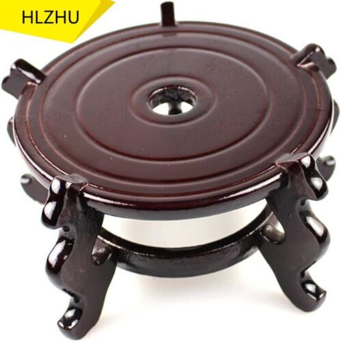 Feng Shui Chinese Wooden Fishbowl Planter Display Stand (10 Inch)