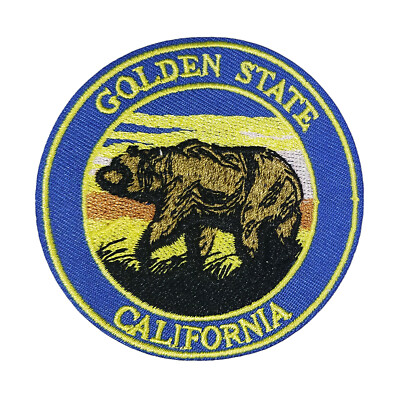 Golden State California Patch Embroidered Iron-on Applique Travel Souvenir Bear