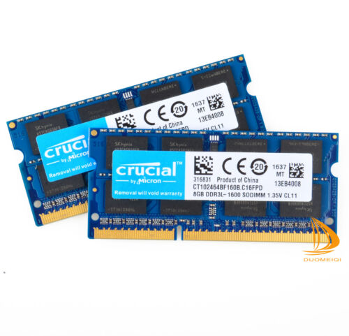Crucial 16GB 8GB 2Rx8 PC3L-12800 DDR3L-1600Mhz SO-DIMM RAM Laptop Memory 204PIN - Picture 4 of 8