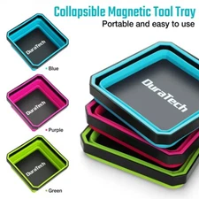 DURATECH Magnetic Foldable Parts Tray Set 3 Pack with Double-Sided Magnetic Base