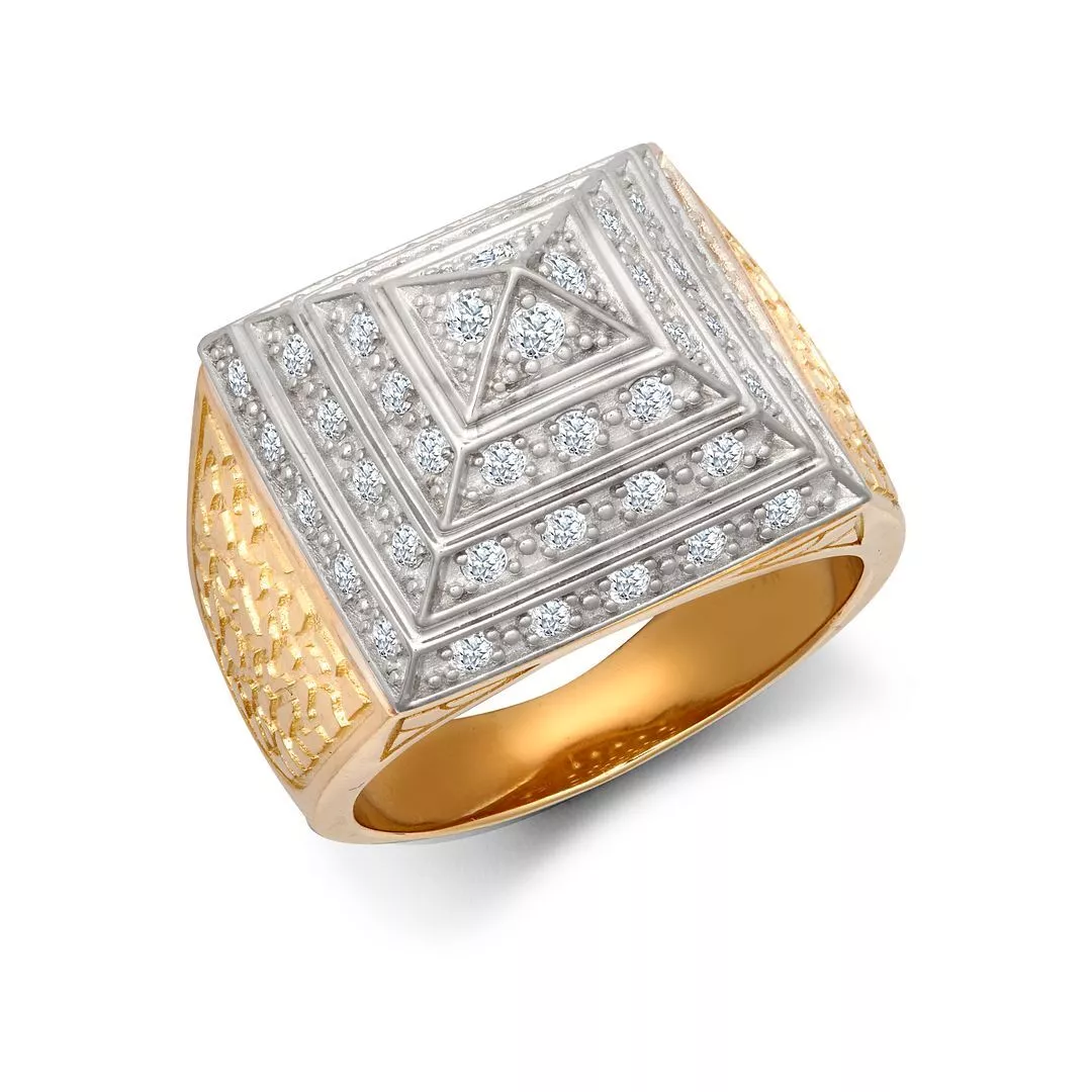 9ct gold hotsell pyramid ring